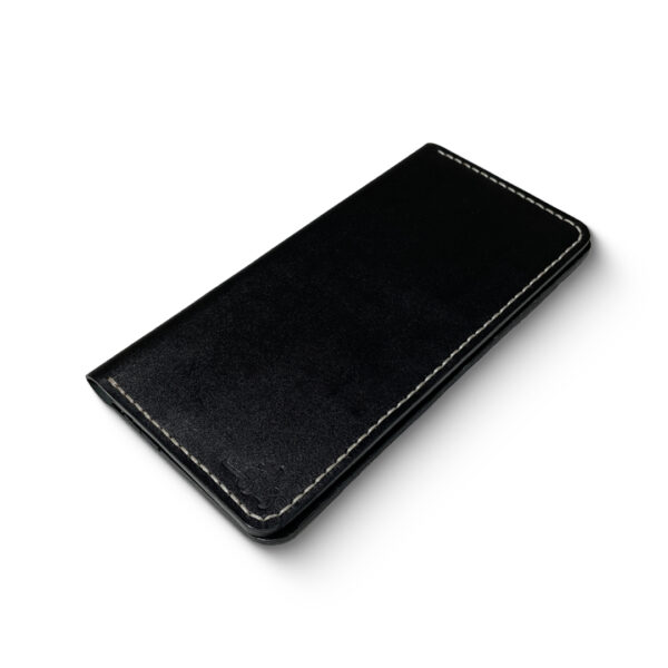The Drover Black Leather Long Wallet